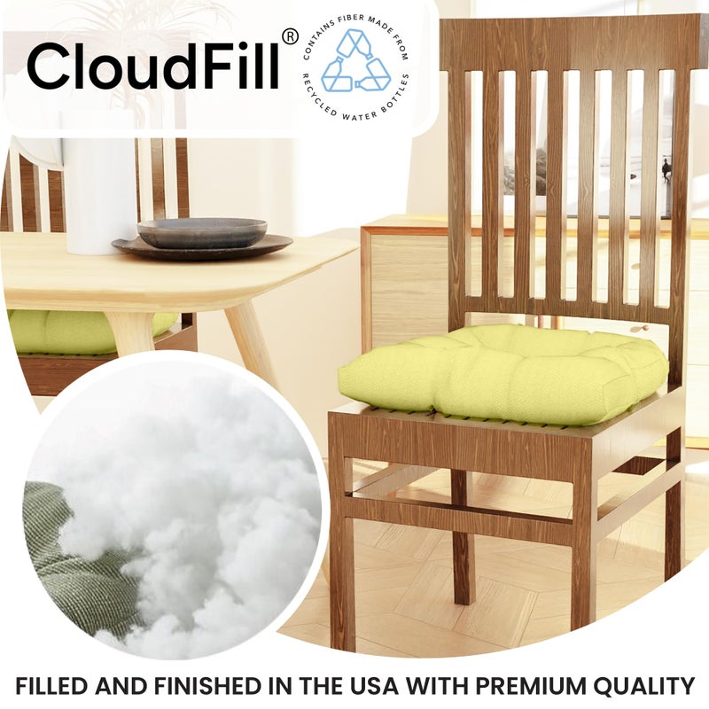 Klear Vu وسائد كراسي طعام غير قابلة للانزلاق من كليار فيو جريبر، مبطنة بشكل زائد، عالمية للاستخدام في المطبخ أو المكتب، وسادة مقعد على شكل حرف U، 17x17 بوصة، 2 قطعة (عبوة من 1)، أصفر صلب - Image 4